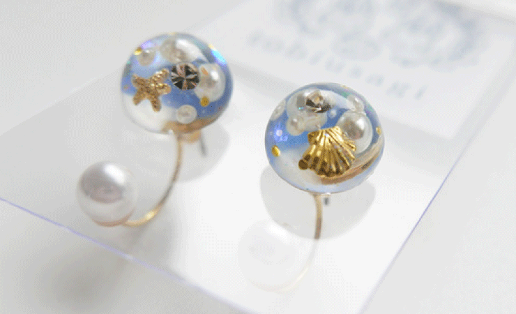 人魚の宝物ピアス（小）