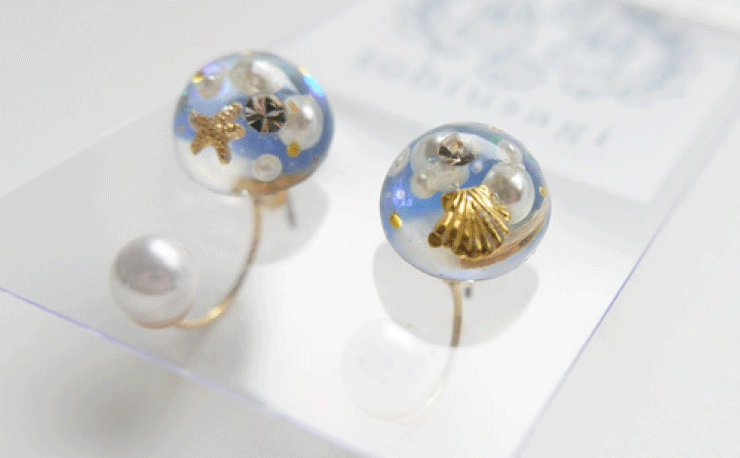 人魚の宝物ピアス